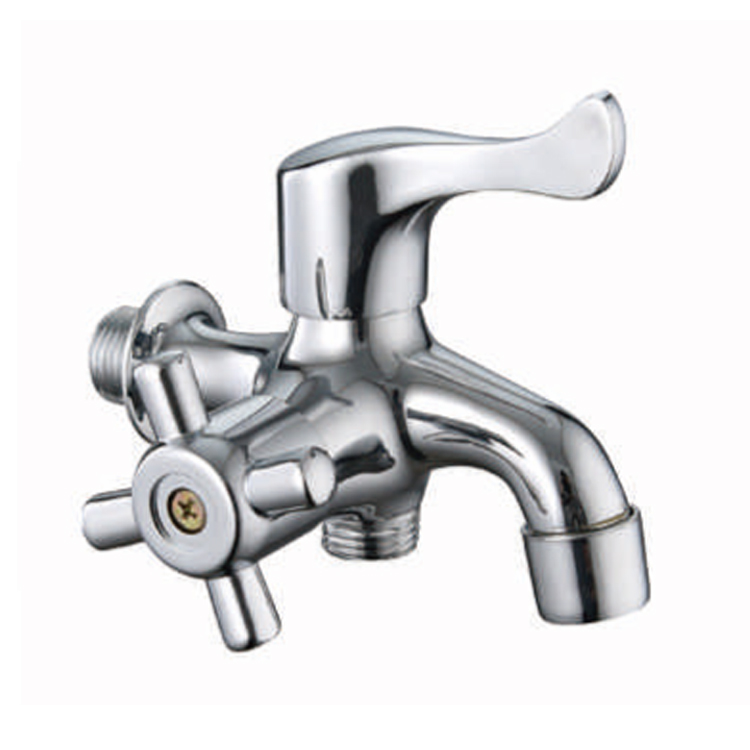 Dual Handle Zinc Shower Faucets 2 Way Bib Cocks