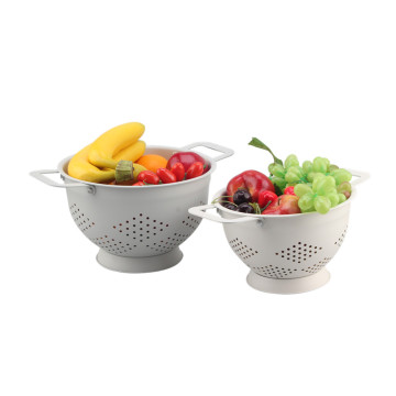 White Stainless Steel Colander For Fruit And Vegetable