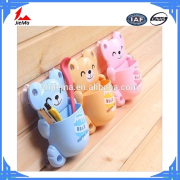 free sample wall mounted Bathroom Kid Toothbrush Cup Lovely Bear brush container Hot sale bathroom toothbrush holder