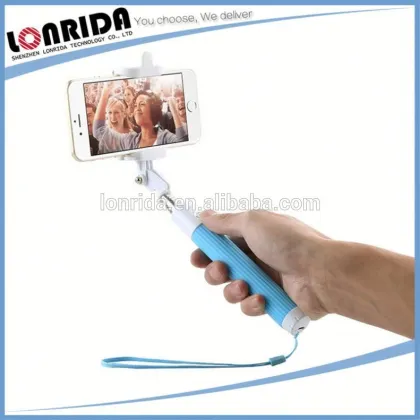 Newest Design Handheld Portable Fashion Colorful Wired Selfie Stick For Huawei Ascend