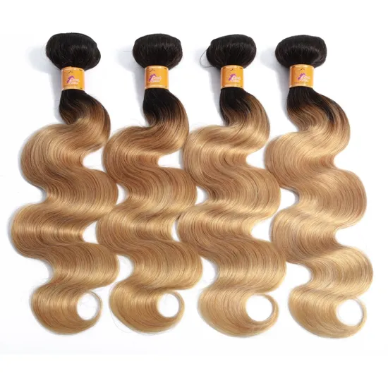 Wholesale 1b/27 body wave human hair vendor ombre virgin hair, ombre honey brown lace front human hair