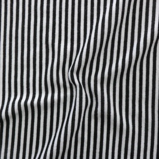 Soft and Stretchy Free Sample Stripes Pattern 100% Polyester Loose Single Jersey Knit Fabric For Garments