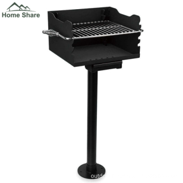 Black BBQ Cooking Grate Pedestal Grill Camping Backyard Heavy Duty Park Style Charcoal Grill