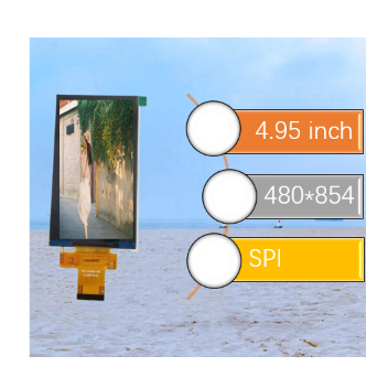 Custom 4.95 Inch TFT LCD Display with SPI Interface for 480x854 Resolution