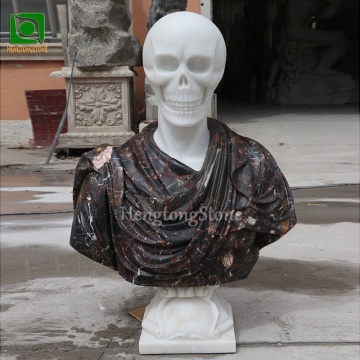 2024 Scultura del busto del cranio in marmo - in stock ora