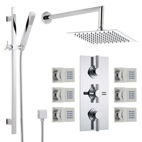 Black chrome plated overhead toilet shower head