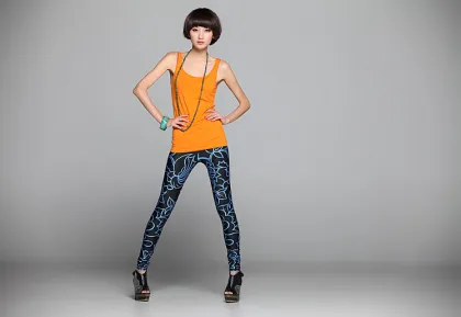 sexy girl's leggings printed lycra spandex tights