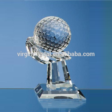 Golf ball crystal trophy golf sports winner award with blank base for own logo
