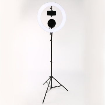 Studio vidéo de beauté: lampe à cercle photo avec une légère lumière à LED et un stand de trépied dimmables