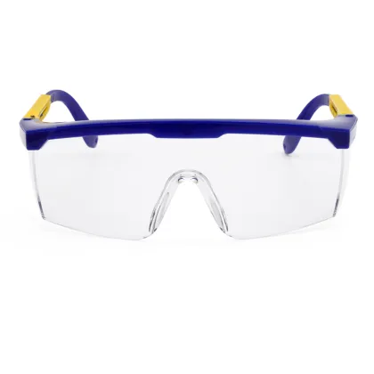 Blue Frame Adjustable Arms Z87 Safety Glasses - Windproof, Dustproof, Impact-proof, Splash-proof Lab Protection