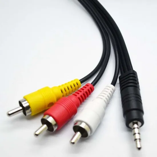 y splitter audio adapter rca cable 3.5mm 4 pole male to 3 rca male wholesale