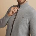 Sweat à fermeture à glissière de broderie Jacquard Mens Casual