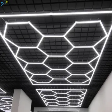 Hexagonal LED Garage Ceiling Lights - Honeycomb LED Detailing Workshop Lights