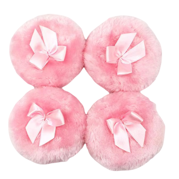 Custom Large Pink Velvet Makeup Puff for Face and Body Powder