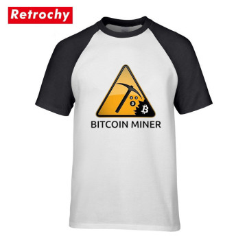 New Fashion Men T-shirt Funny bitcoin miner Tshirt Bitcoin Cryptocurrency Blockchain T Shirt Trendy Brand Custom Hipster Top Tee