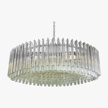 Modern Oval Drum Luxury Circular Shape Crystal Pendant Light