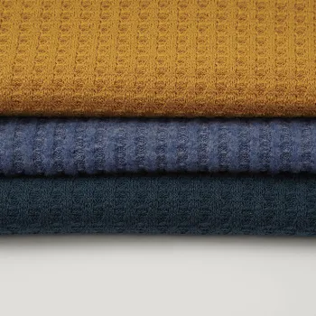 Space Dyed Soft Polyester Rayon Waffle Knit Fabric