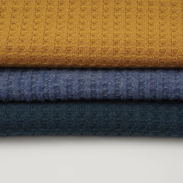 Space Dyed Soft Polyester Rayon Waffle Knit Fabric