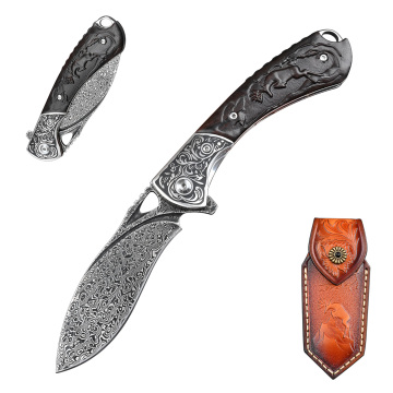 High-Quality VG10 Damascus Pocket Knife for Men - Tactical Survival EDC