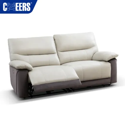 MANWAH CHEERS: Latest Design - Fashional Leather Velvet Power Reclining Loveseat Sofa