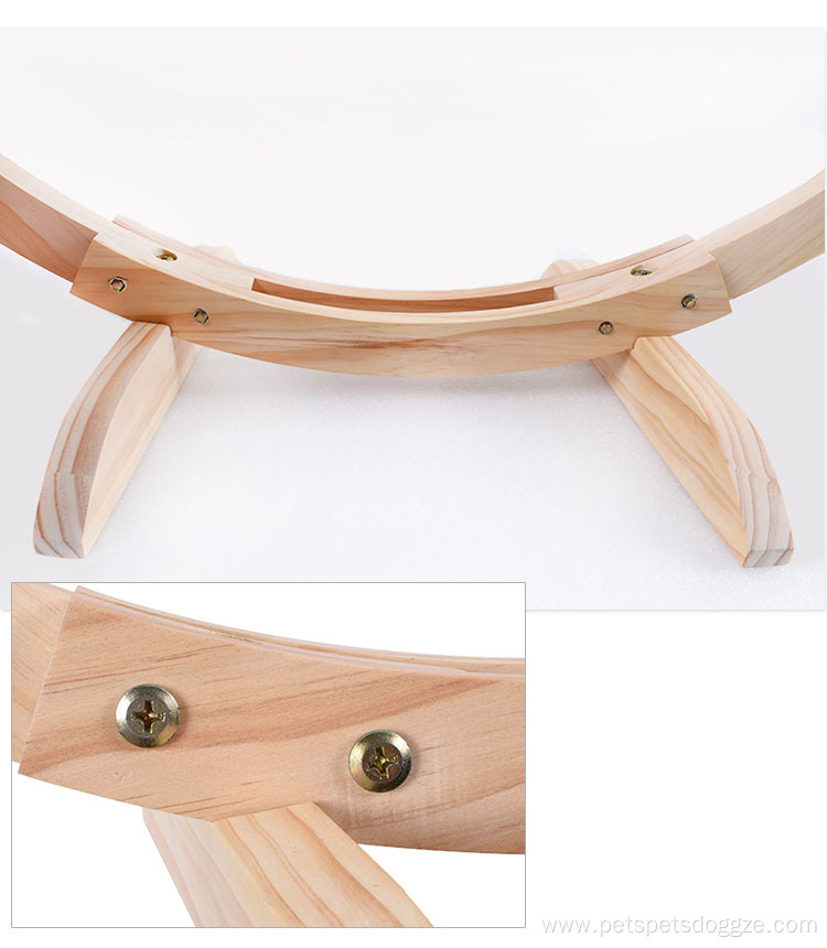 pet travel swing detachable wood-handmade cat bed hammock