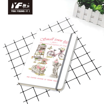 Custom garden style stationery notebook with elastic strap diary