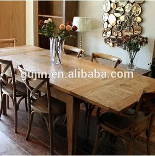 French Country Furniture Reclaimed Wood Dining Table extension