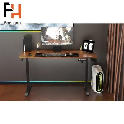 RTS Portable Oak Adjustable Table for Office Height