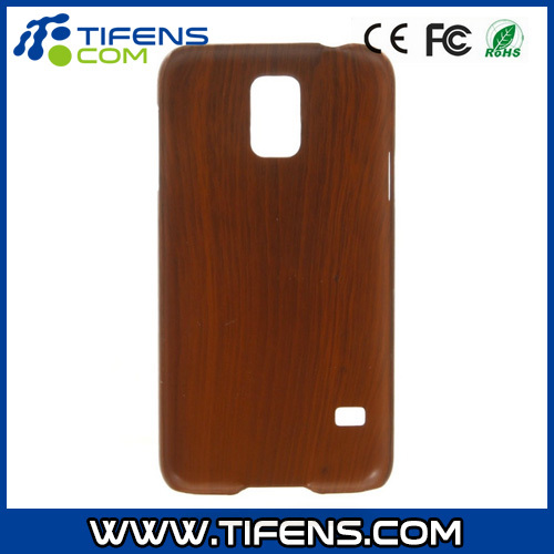 Wood Grain PU Protective Case for Samsung S5