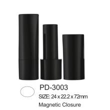 Empty Plastic Round Magnetic Closure Lipstick Tube