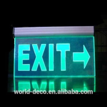 green led light rechargeable emergency light exit sign / Custom led acrylic neon exit sign / emergent exit sign