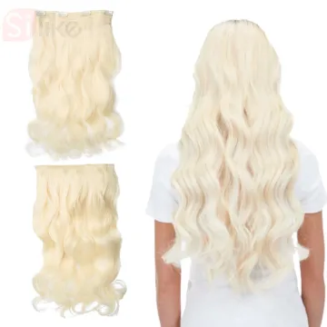 4 Clips one Piece 19 Colors Available 190g 24 inch Stretched body Wavy Clip in Synthetic Hair Extensions Heat Resistant Fiber