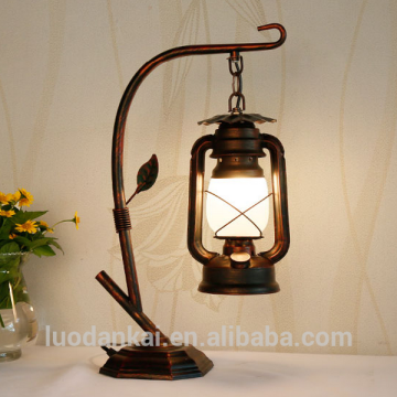 Hotel bedside night light table lamps with glass shade