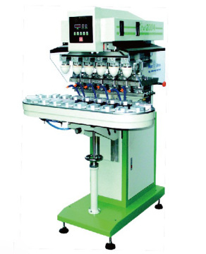Pneumatic 6-Color Pad Printer with Conveyor (SP-200/6A, ink tray)