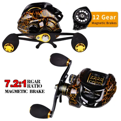 7.2:1 Baitcasting Reel with Magnetic Brake for Carp Fishing