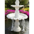 Handcrafted White Marble Fountain Garden Centerpiece