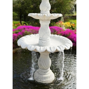 Handcrafted White Marble Fountain Garden Centerpiece