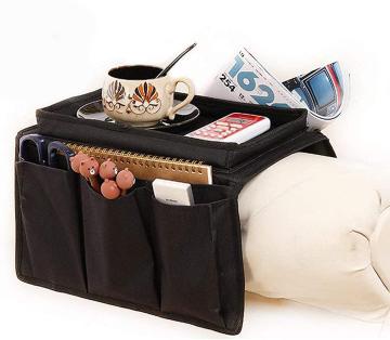 Anti-Slip Hanging Chair Organizer with 5 Pockets for TV Remote and Magazines