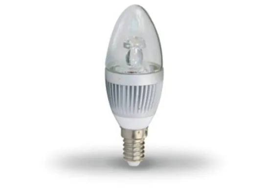 Cool White Pure White Led Residential Light Bulbs , Energy Saving 3w Led Candle Light Lamp