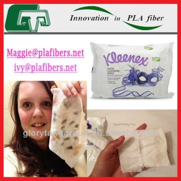 facial cleansing wipes, polylactide facial cleansing wipes