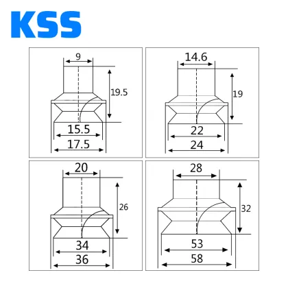 Airbest Vacuum Pads Suction Cups Piab VB8 Bellows Threaded