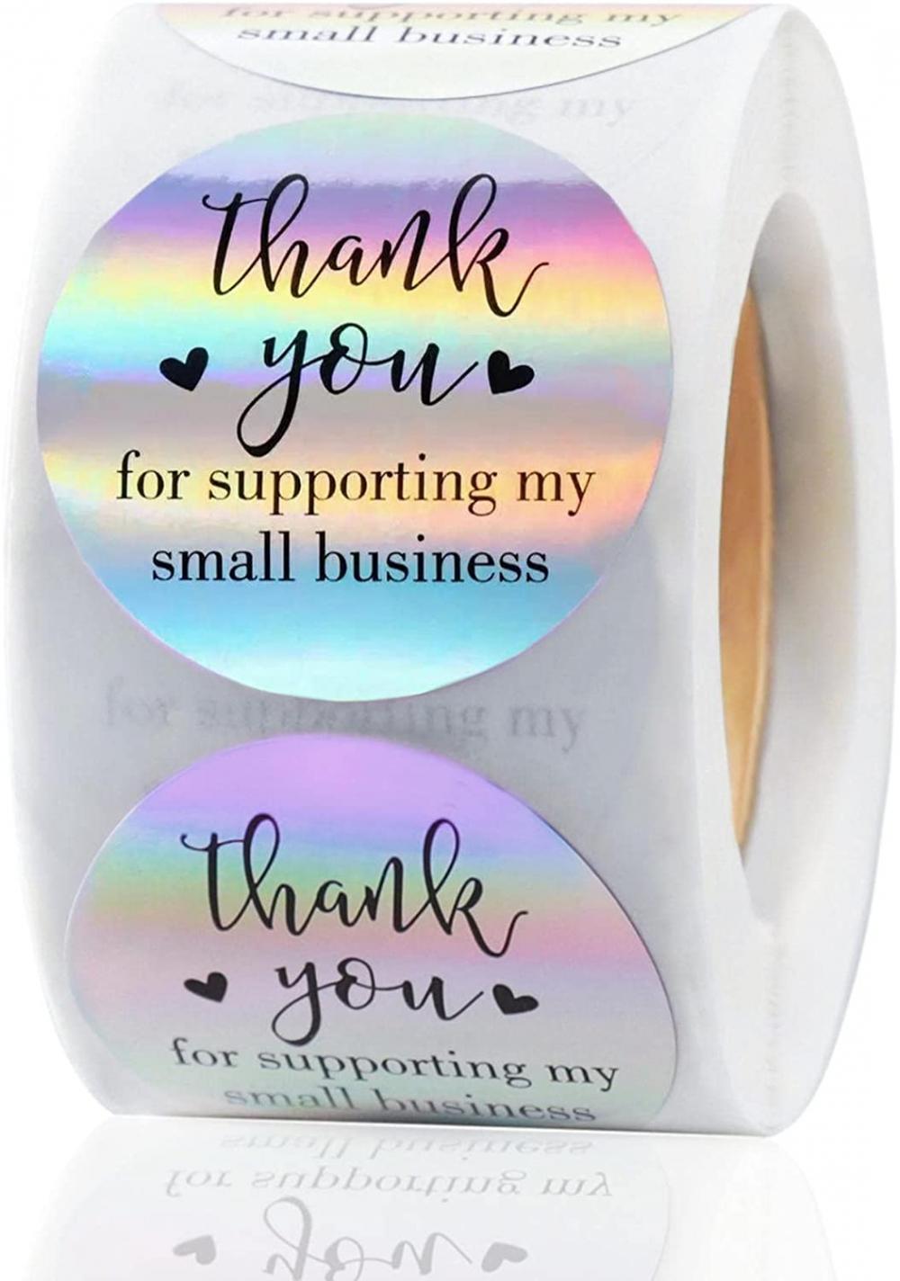 Roll rainbow thank for you sticker