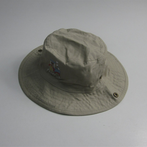 Meninos bordado algodão Brim Bucket Hat