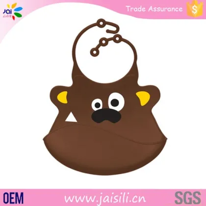hot sale waterproof silicone Ted Bear Baby Bib