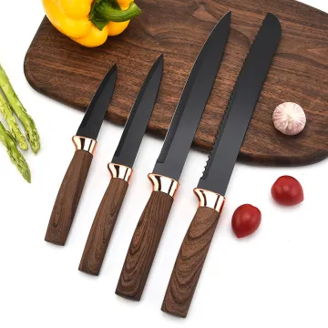 Professional Chef's Nakiri Knife Set: High-Quality Carbon Stainless Steel with Damascus Finish in Black