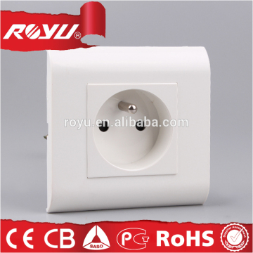 16A Home Wall Socket Outlet, French AC single Plug Wall Electric Socket Outlet