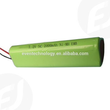 7.2V SC 2000mAh Light Battery For Emergency LED Tube,LED Panel 3 Hours Battery Duration