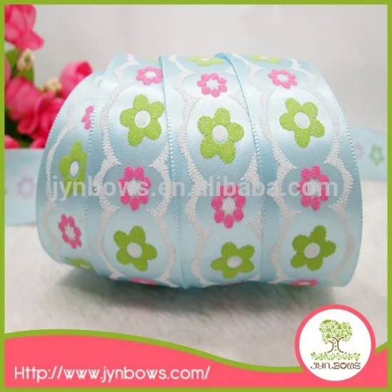 Beautiful high sale flower printed custom woven ribbon