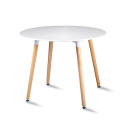 Nordic white solid beech wood round dining table