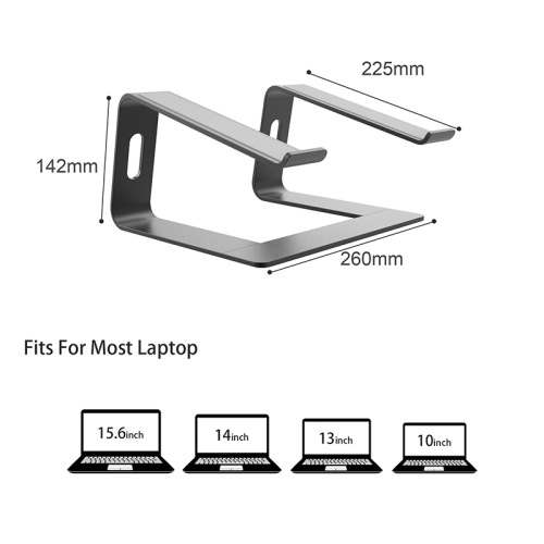 Soporte de aluminio para computadora portátil, soporte desmontable ergonómico para computadora